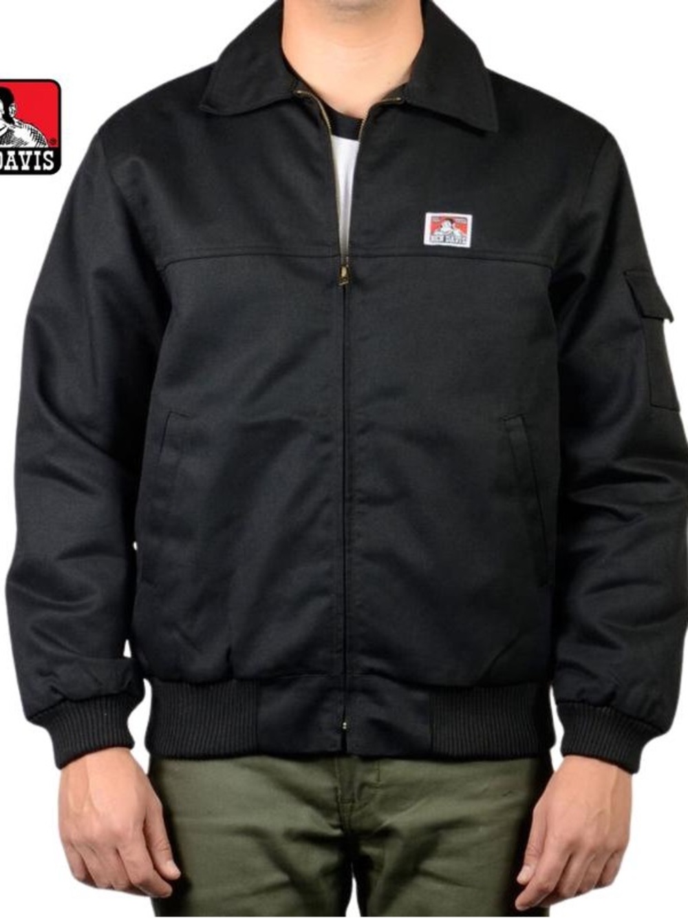 BEN DAVIS MECHANIC'S WORK CANVAS BOMBER JACKET BLACK MEN’S XXL
